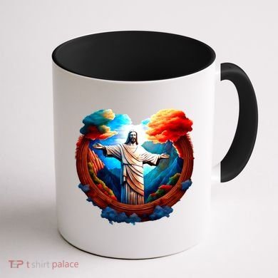 Jesus Surrounded By Nature Coffee Mug back