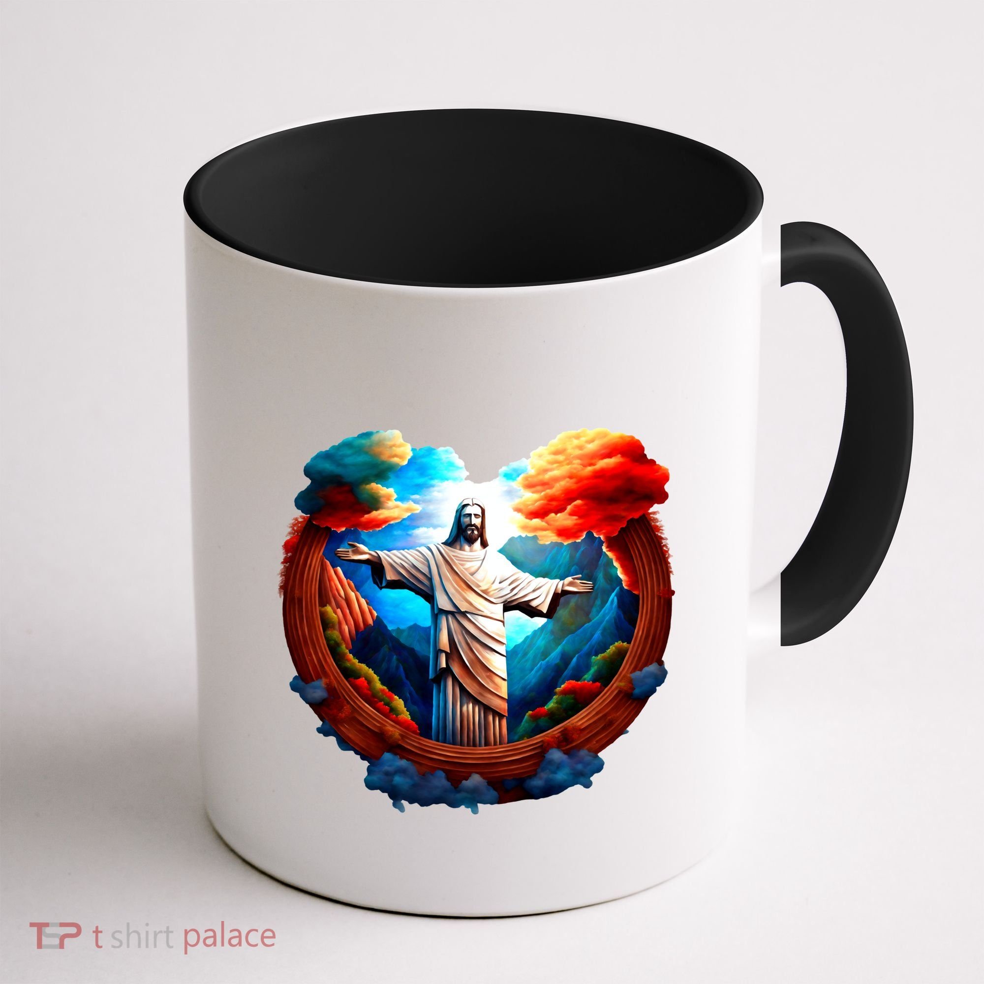 Jesus Surrounded By Nature Coffee Mug