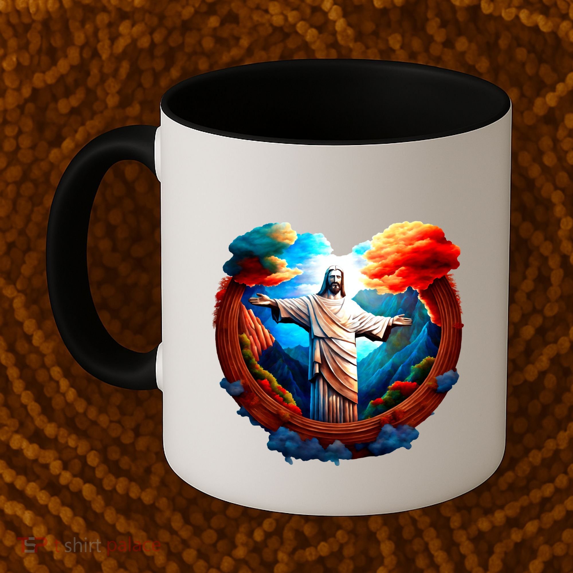 Jesus Surrounded By Nature Coffee Mug