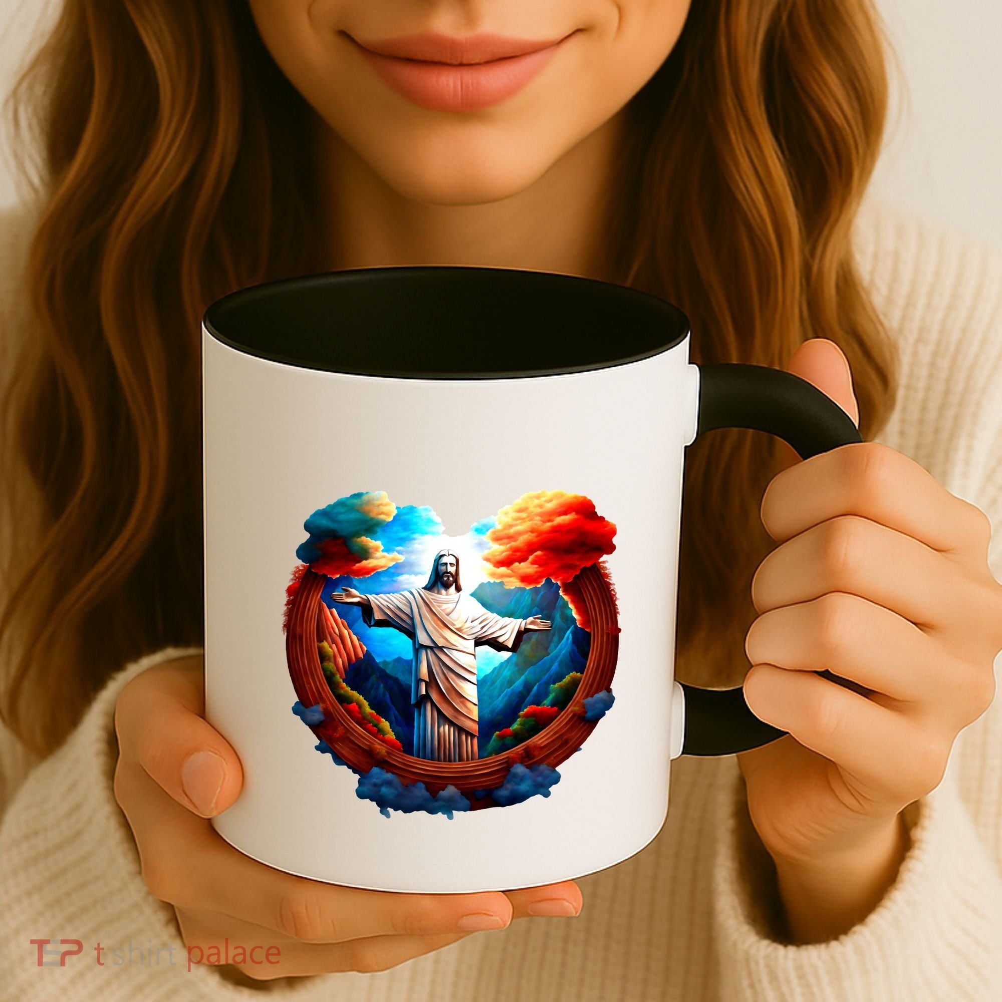 Jesus Surrounded By Nature Coffee Mug