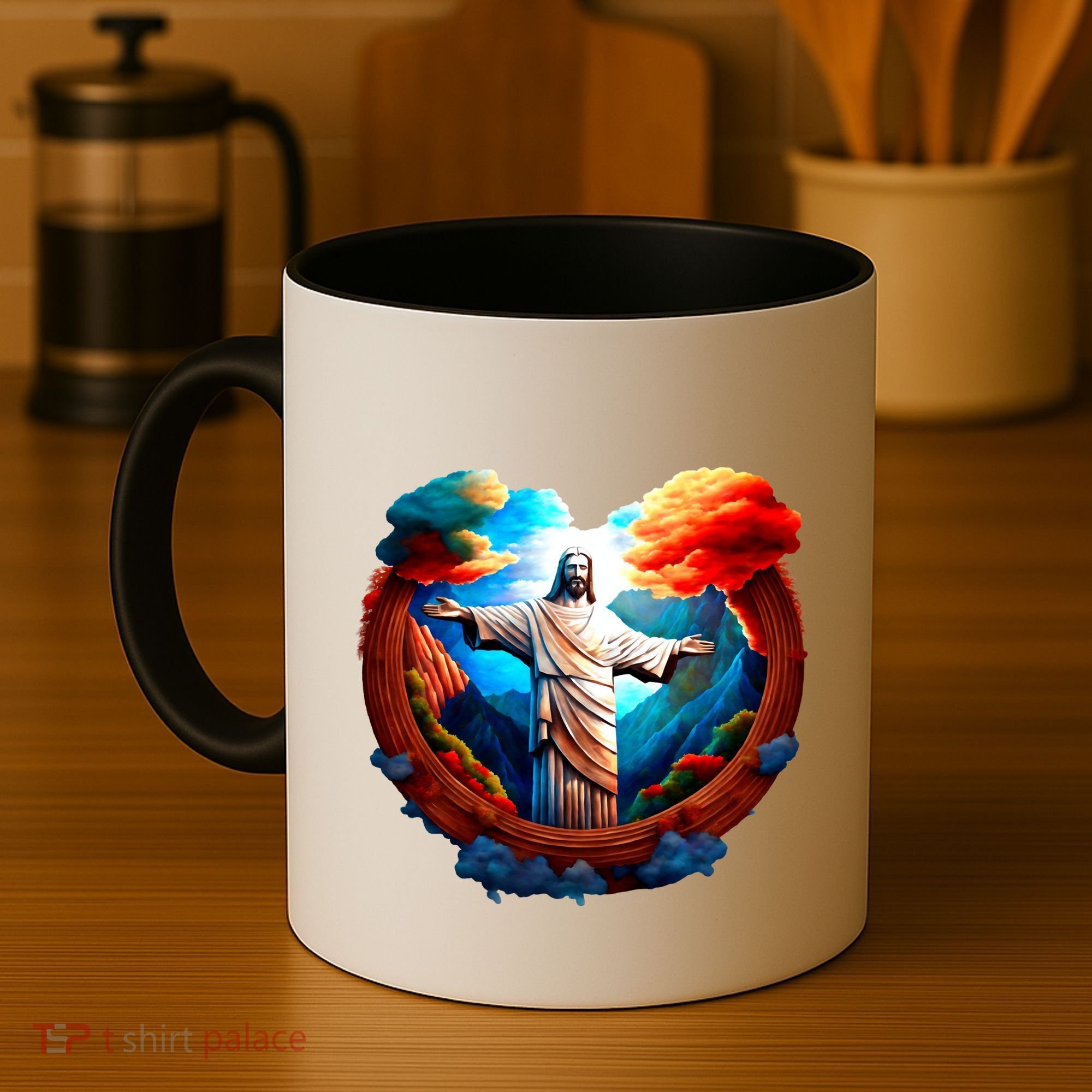 Jesus Surrounded By Nature Coffee Mug