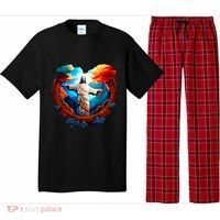Jesus Surrounded By Nature Pajama Set thumb 0