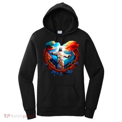 Jesus Surrounded By Nature Women's Hoodie