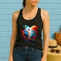 Jesus Surrounded By Nature Women's Tank Top thumb 2