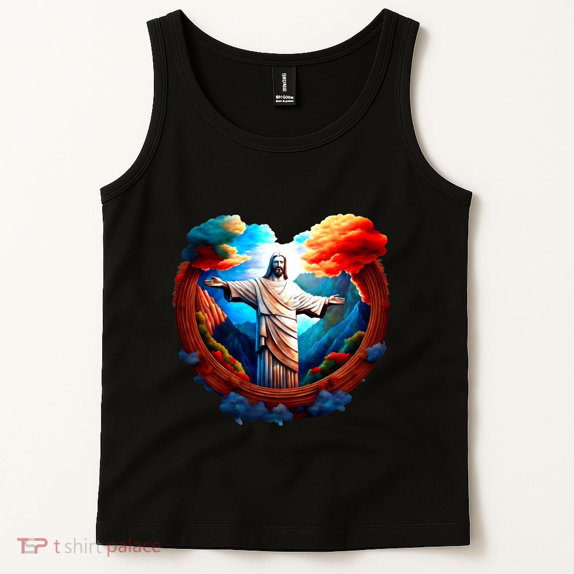 Jesus Surrounded By Nature Tank Top