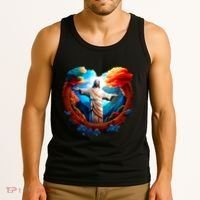 Jesus Surrounded By Nature Tank Top thumb 3