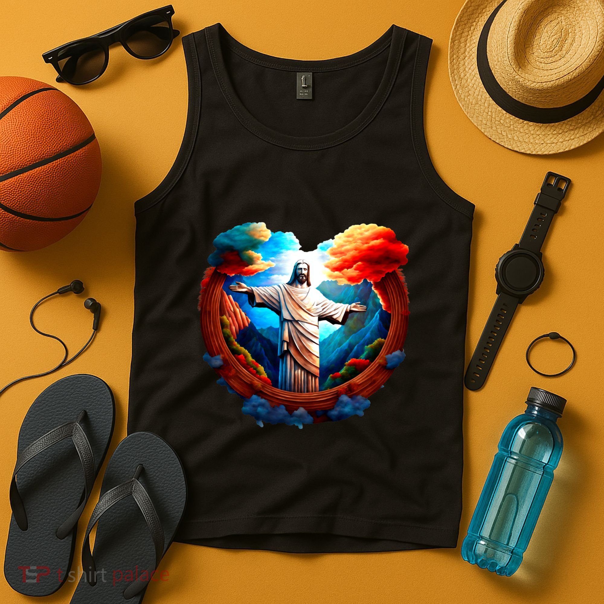 Jesus Surrounded By Nature Tank Top