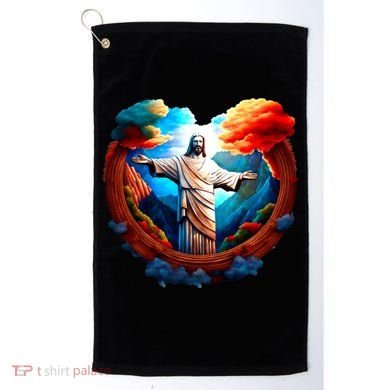 Jesus Surrounded By Nature Golf Towel