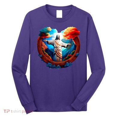 Jesus Surrounded By Nature Long Sleeve Shirt