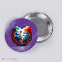 Jesus Surrounded By Nature Button thumb 0
