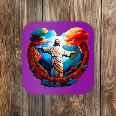 Jesus Surrounded By Nature Coaster
