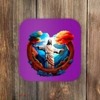 Jesus Surrounded By Nature Coaster thumb 0