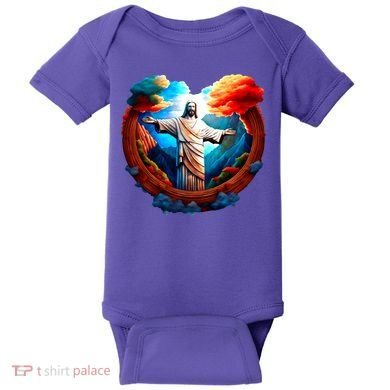 Jesus Surrounded By Nature Baby Bodysuit