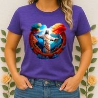 Jesus Surrounded By Nature Women's T-Shirt thumb 2