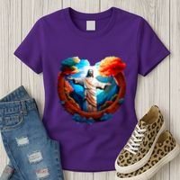 Jesus Surrounded By Nature Women's T-Shirt thumb 3