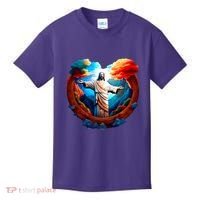 Jesus Surrounded By Nature Kids T-Shirt thumb 0