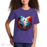 Jesus Surrounded By Nature Kids T-Shirt thumb 2