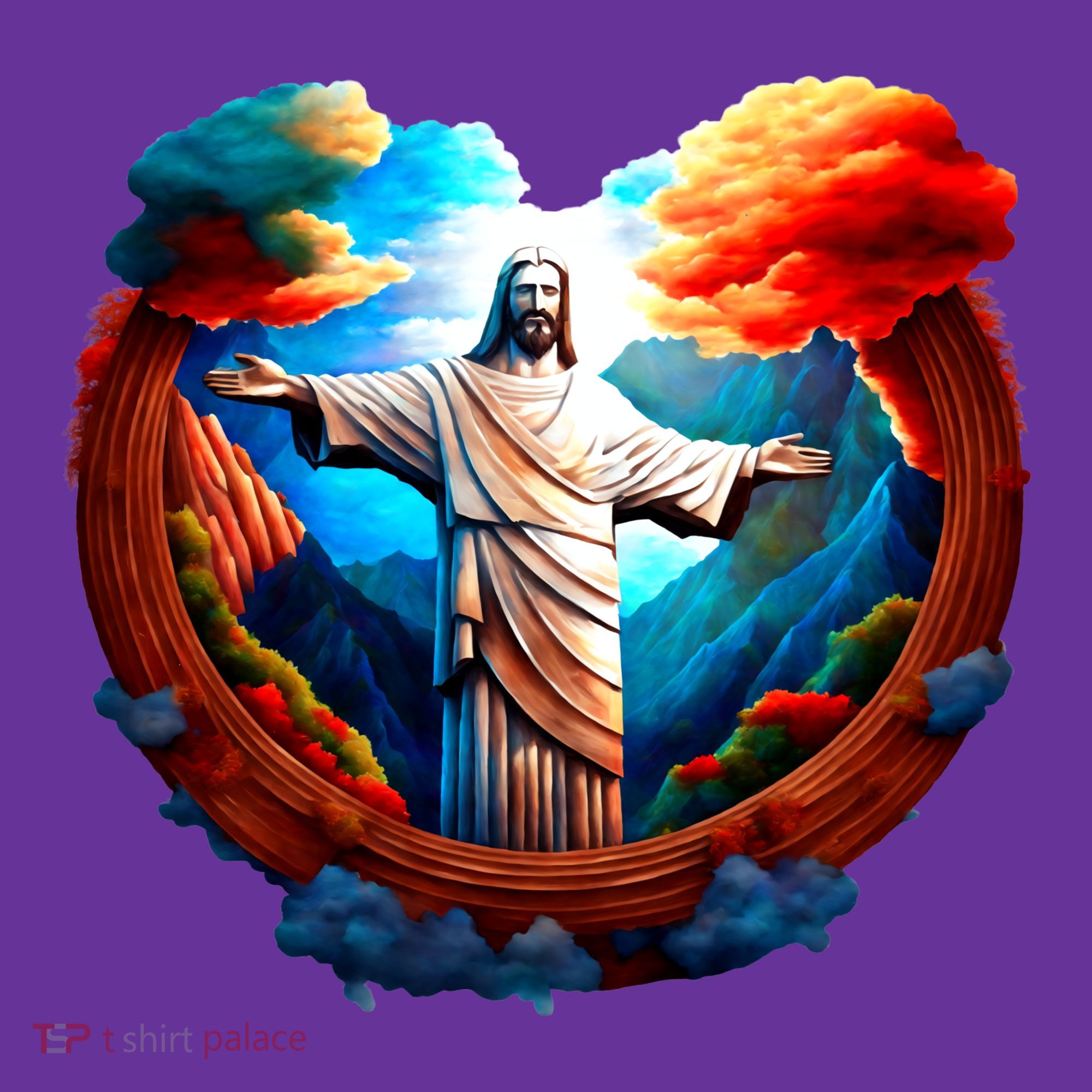 Jesus Surrounded By Nature Kids T-Shirt