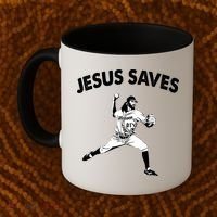 Jesus Saves Baseball Team Heaven Coffee Mug thumb 2