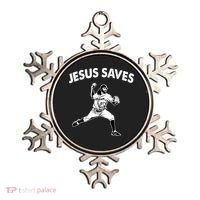 Jesus Saves Baseball Team Heaven Ornament thumb 0