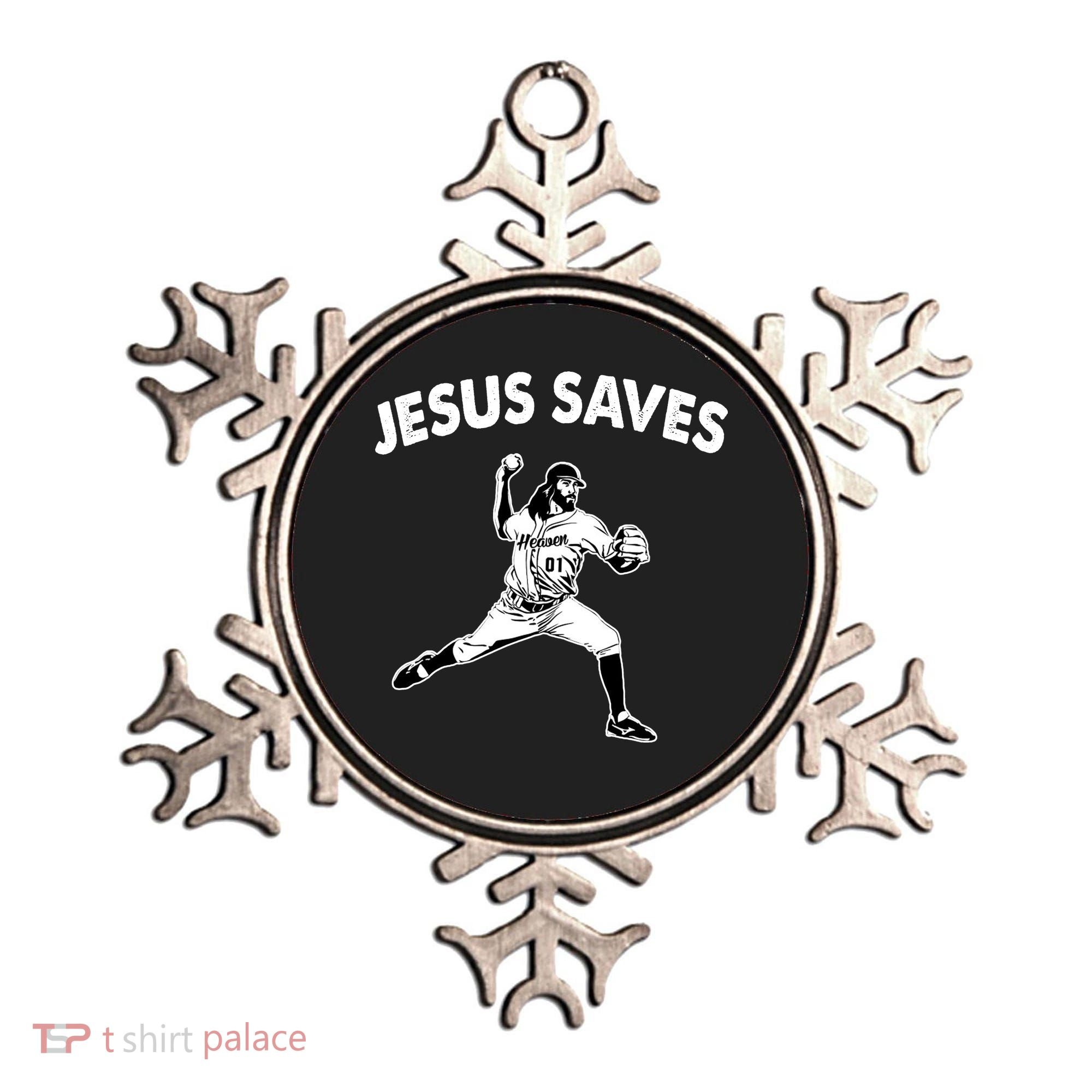 Jesus Saves Baseball Team Heaven Ornament