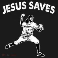 Jesus Saves Baseball Team Heaven Ornament thumb 1