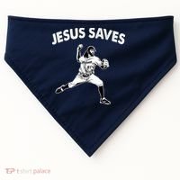 Jesus Saves Baseball Team Heaven USA-Made Doggie Bandana thumb 0