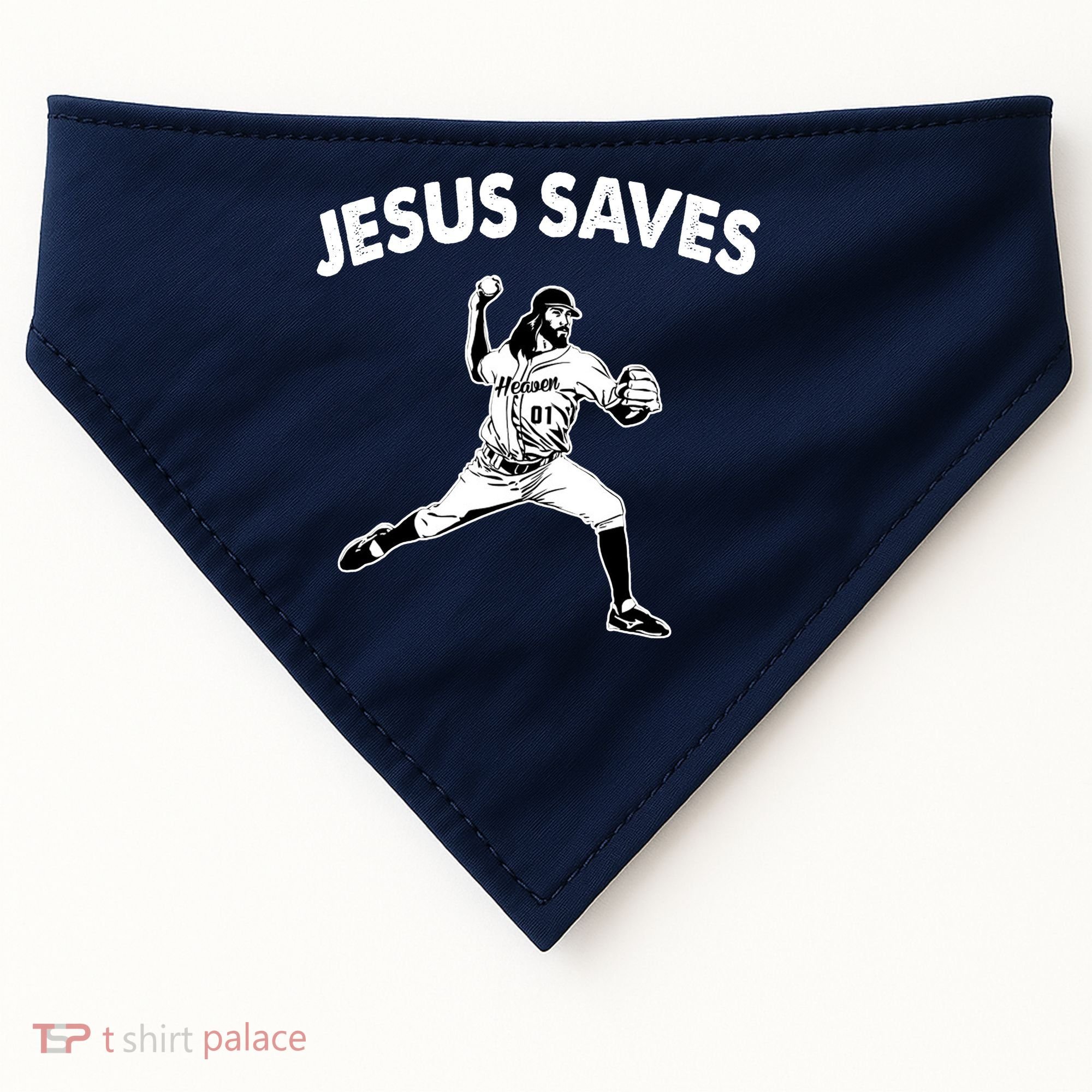 Jesus Saves Baseball Team Heaven USA-Made Doggie Bandana