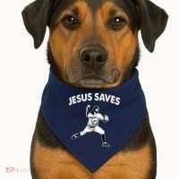 Jesus Saves Baseball Team Heaven USA-Made Doggie Bandana thumb 1