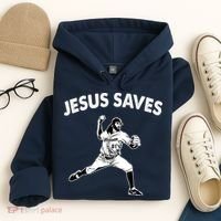 Jesus Saves Baseball Team Heaven Hoodie thumb 4