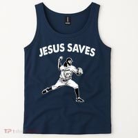 Jesus Saves Baseball Team Heaven Tank Top thumb 2
