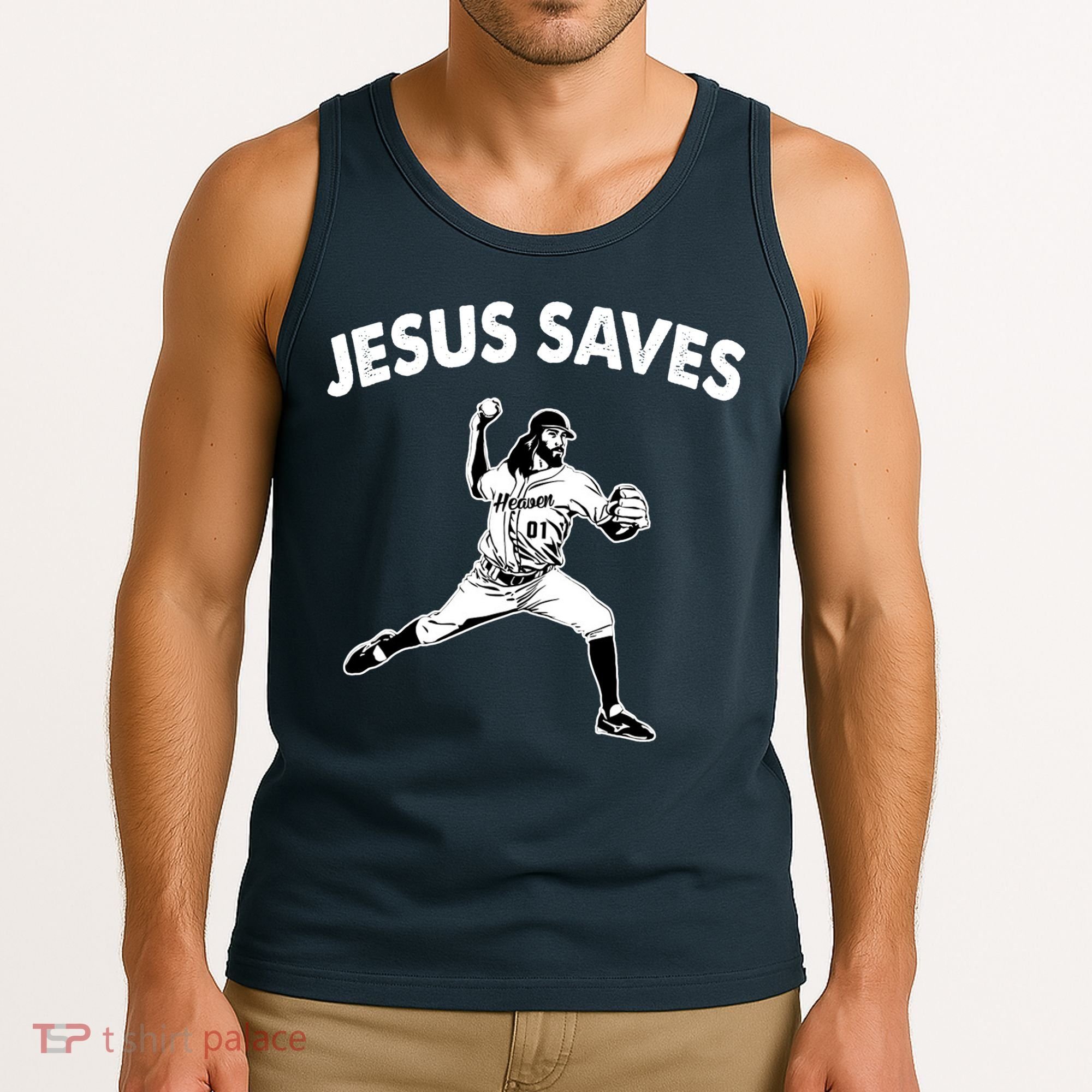Jesus Saves Baseball Team Heaven Tank Top