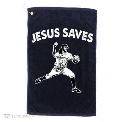 Jesus Saves Baseball Team Heaven Golf Towel