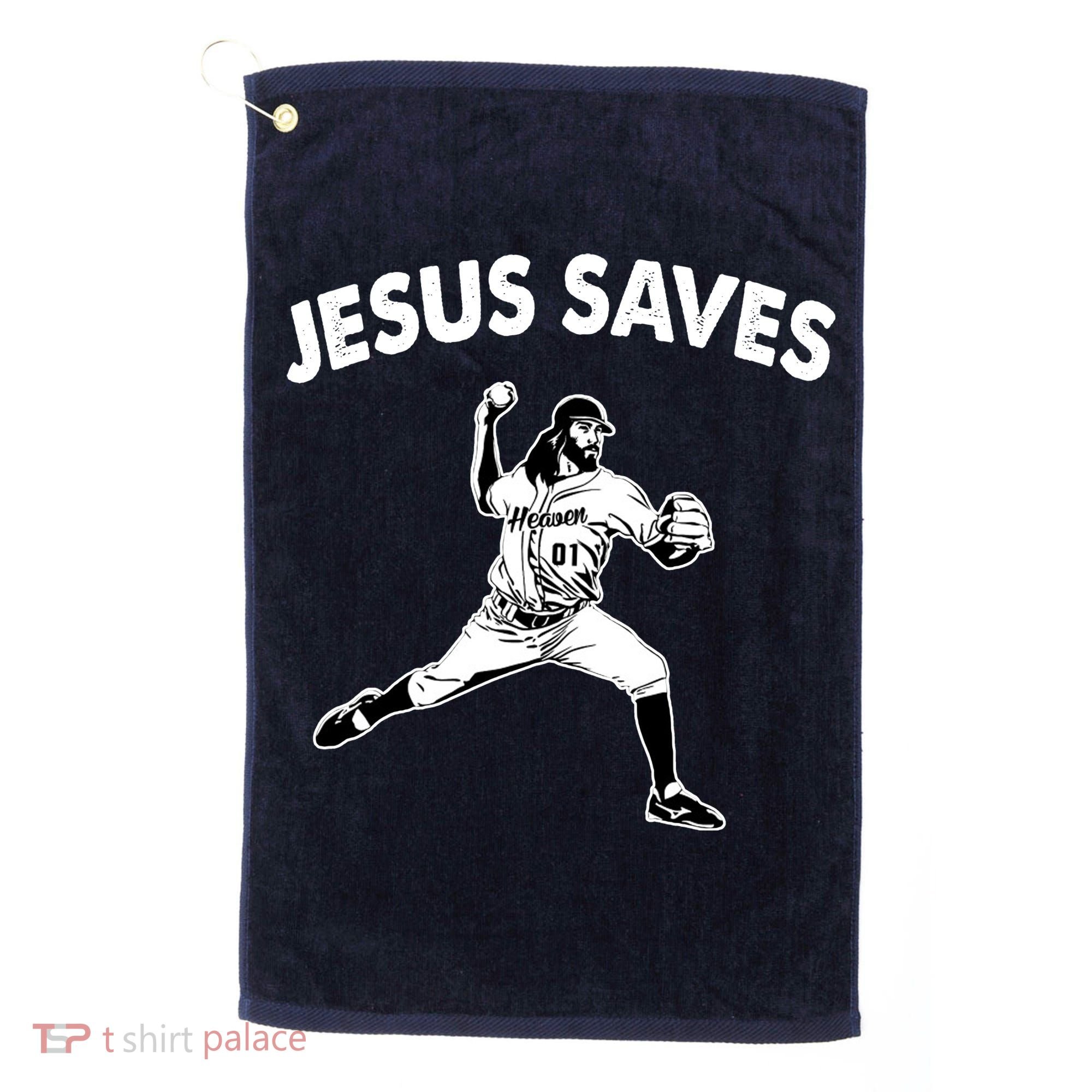 Jesus Saves Baseball Team Heaven Golf Towel