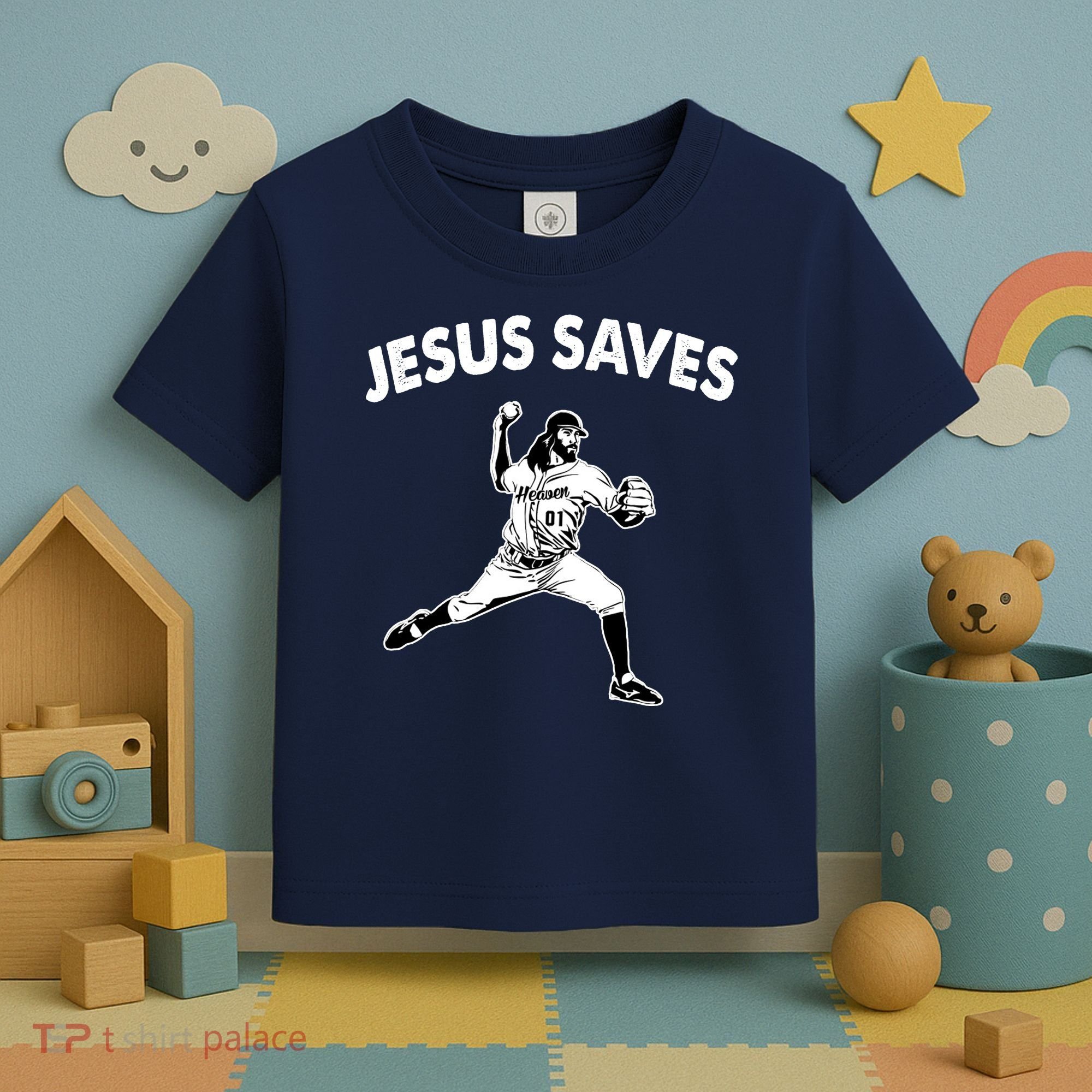 Jesus Saves Baseball Team Heaven Toddler T-Shirt