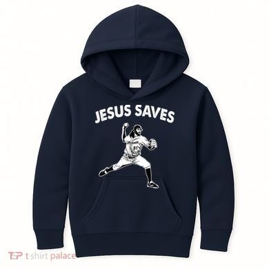 Jesus Saves Baseball Team Heaven Kids Hoodie