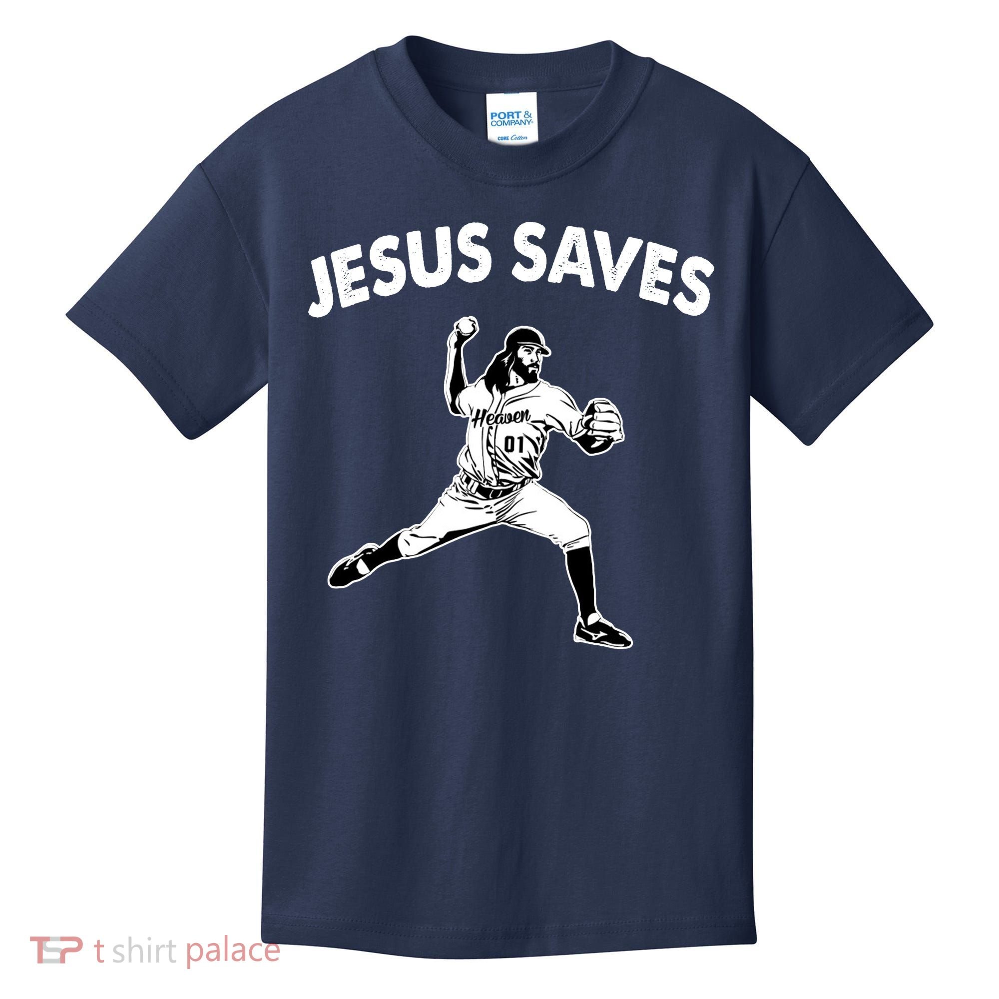 Jesus Saves Baseball Team Heaven Kids T-Shirt