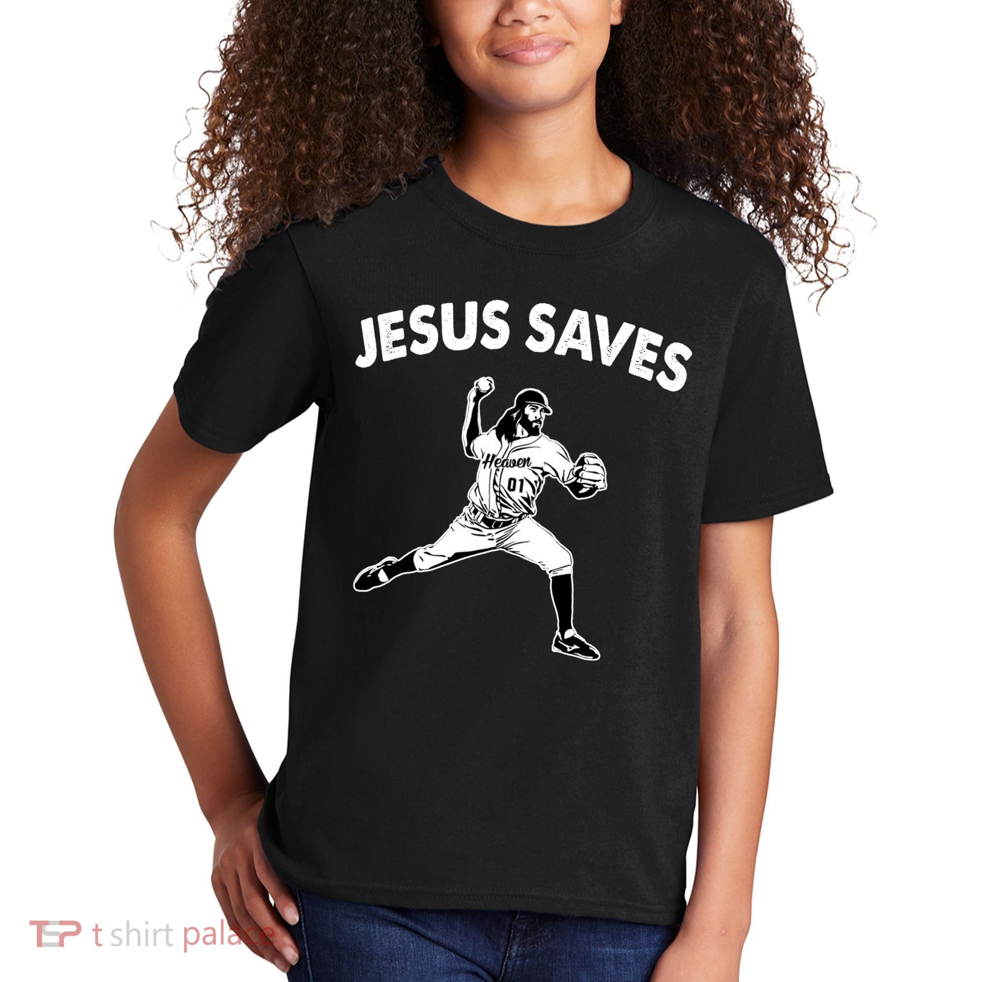 Jesus Saves Baseball Team Heaven Kids T-Shirt