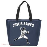 Jesus Saves Baseball Team Heaven Tote Bag thumb 0