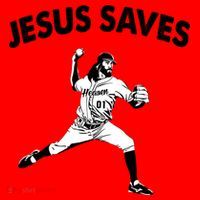 Jesus Saves Baseball Team Heaven Santa Hat thumb 1