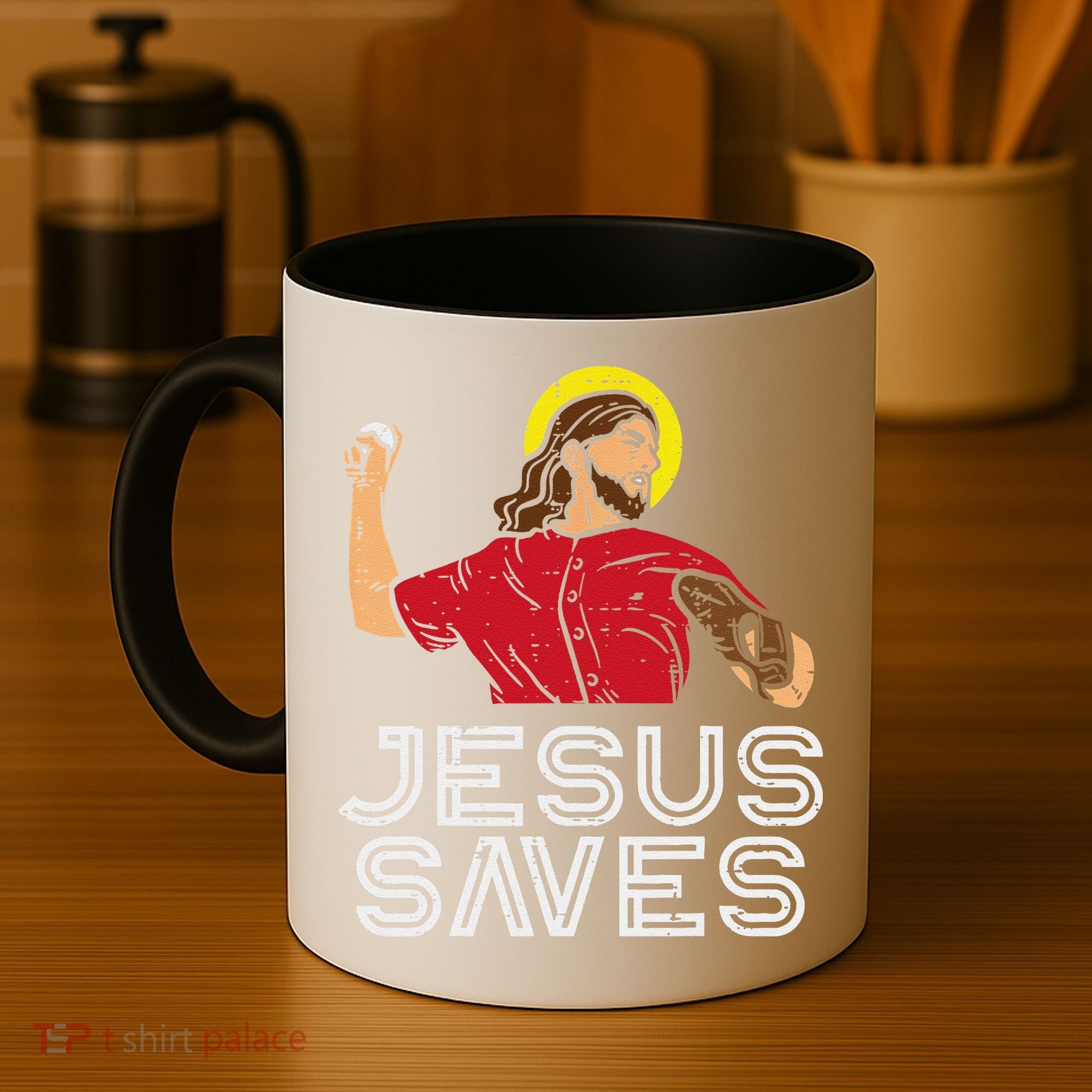 Jesus Saves Baseball God Sports Christian Coffee Mug