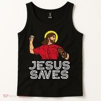 Jesus Saves Baseball God Sports Christian Tank Top thumb 2