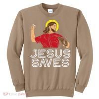 Jesus Saves Baseball God Sports Christian Sweatshirt thumb 0
