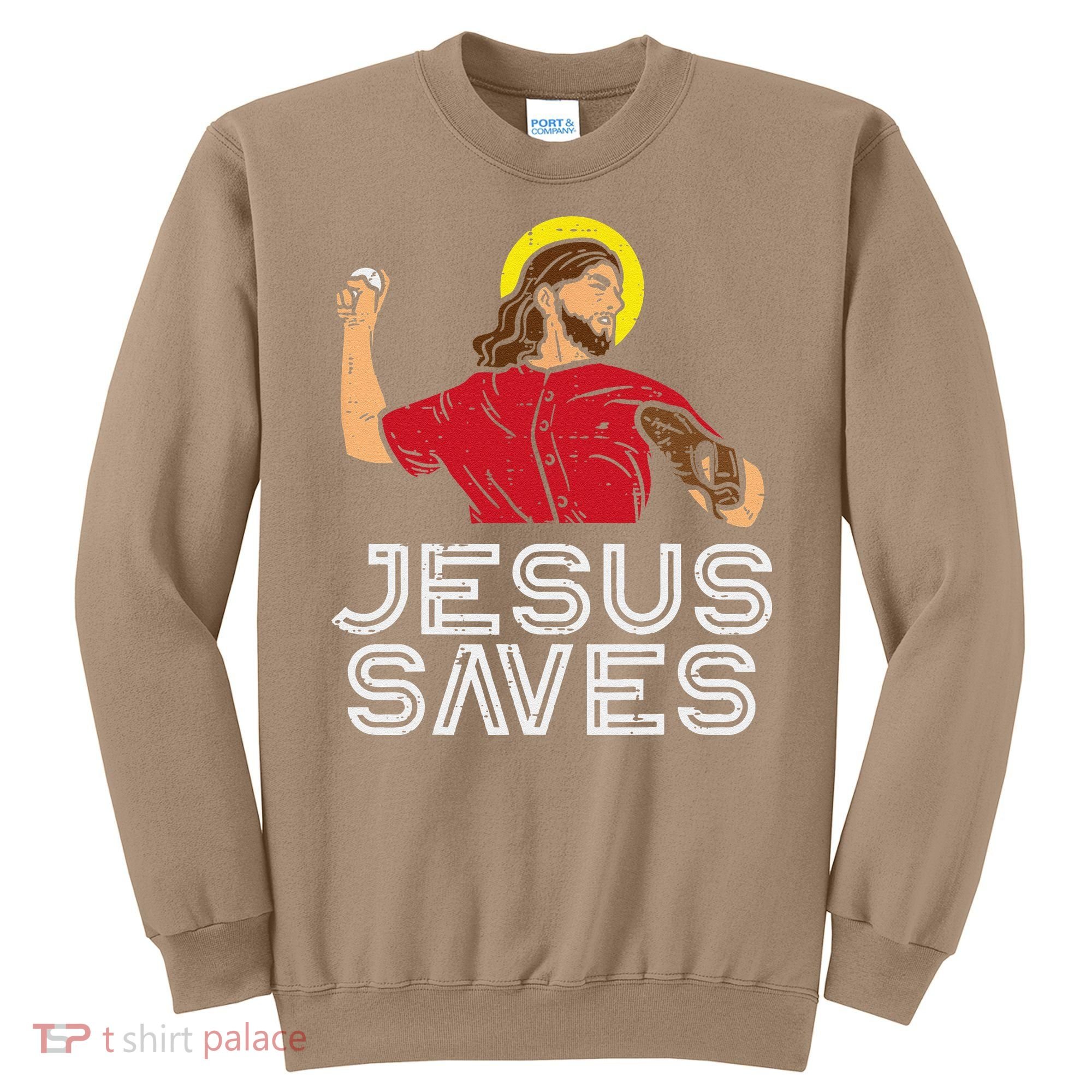 Jesus Saves Baseball God Sports Christian Sweatshirt