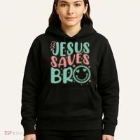 Jesus Saves Bro Retro Christian Religious Hoodie thumb 5