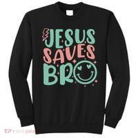 Jesus Saves Bro Retro Christian Religious Sweatshirt thumb 0