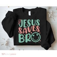 Jesus Saves Bro Retro Christian Religious Sweatshirt thumb 2