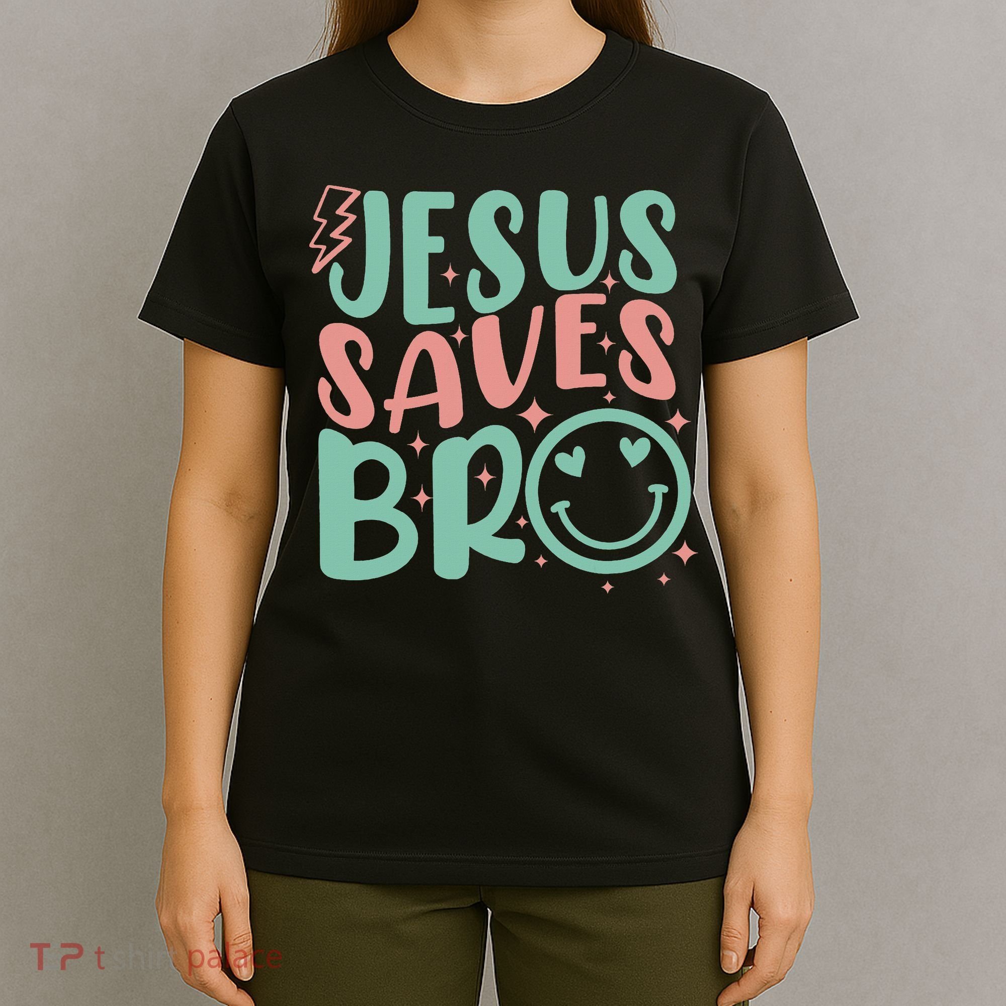 Jesus Saves Bro Retro Christian Religious T-Shirt