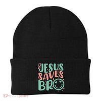 Jesus Saves Bro Retro Christian Religious Beanie thumb 0