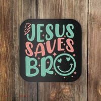 Jesus Saves Bro Retro Christian Religious Coaster thumb 0